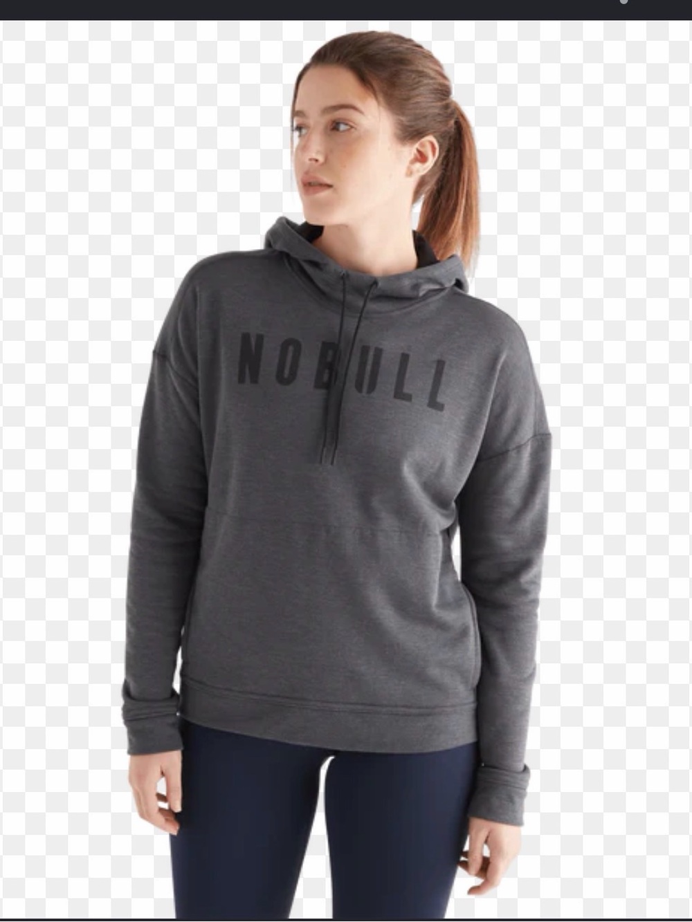 NOBULL Gray Crewneck Hoodie with Black Logo